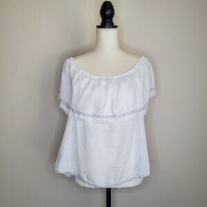 One State White Off Shoulder Top Large